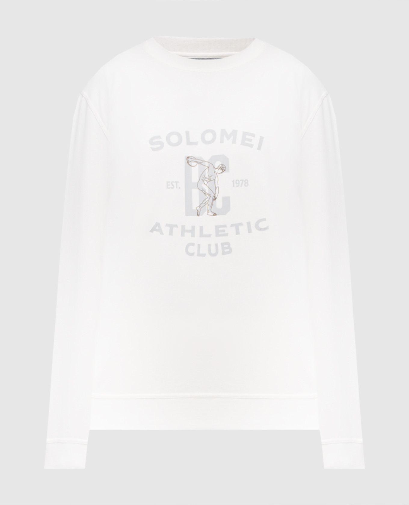 White sweatshirt with branded print Brunello Cucinelli