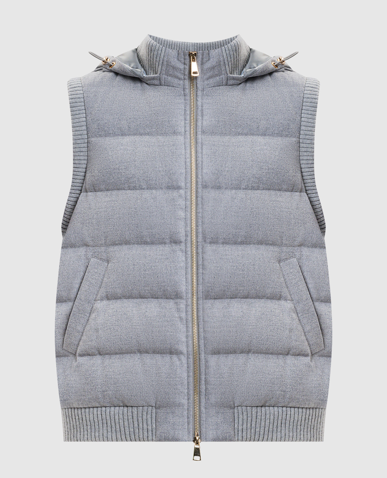 

Grey wool and silk down vest Be Florence