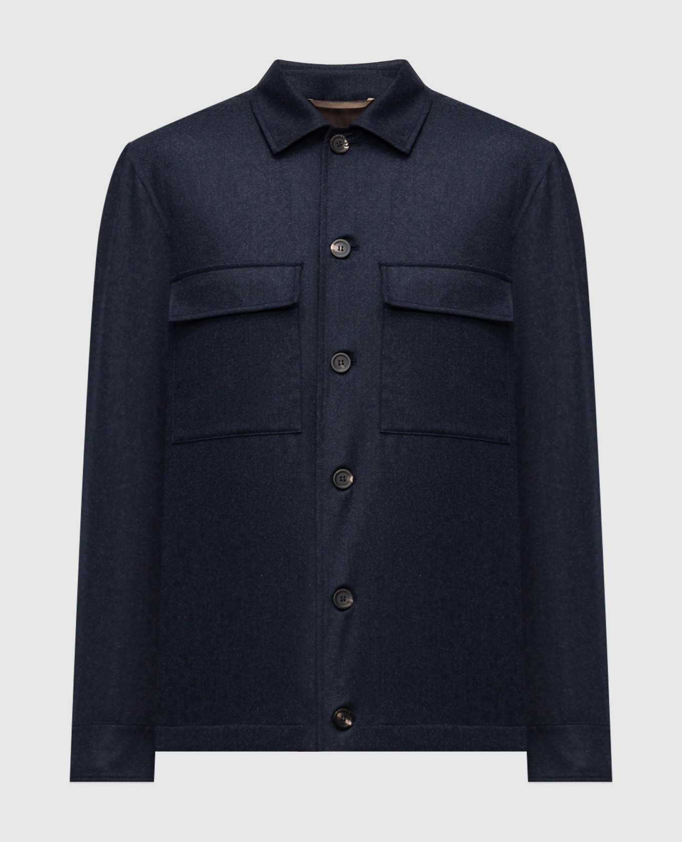 Blue wool shirt Peserico
