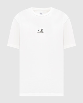 C.P. Company White T-shirt with logo print MTS317A005431G
