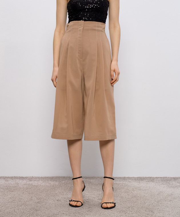 Philosophy di Lorenzo Serafini - Beige high-rise Bermuda