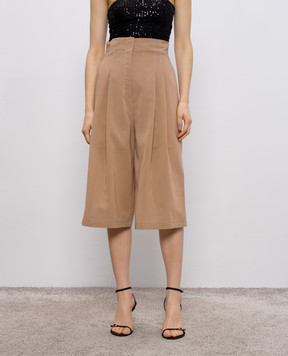 Philosophy di Lorenzo Serafini Beige high-rise Bermuda shorts A03172121