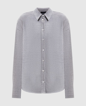 Simonetta Ravizza Aretha grey wool and cashmere shirt F05SH97T104