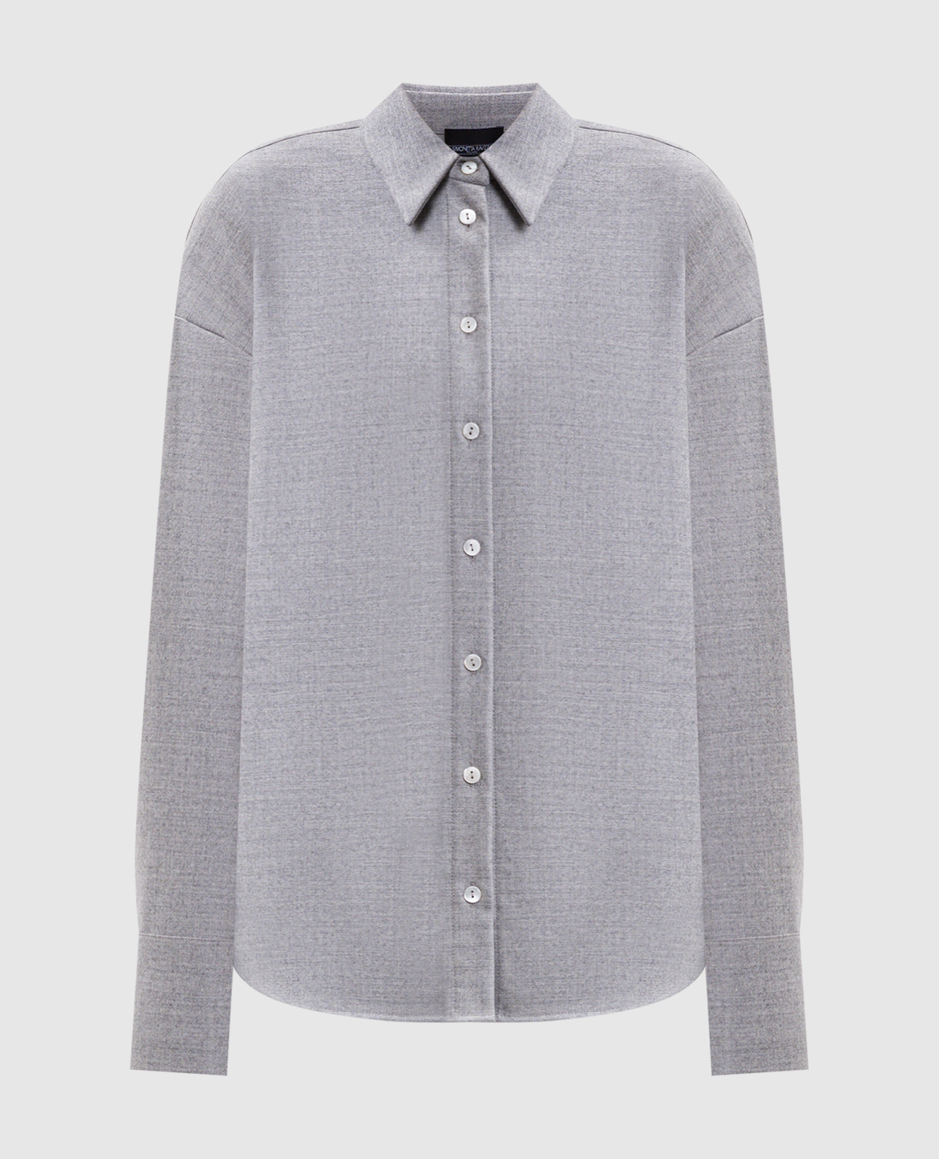 Aretha grey wool and cashmere shirt Simonetta Ravizza