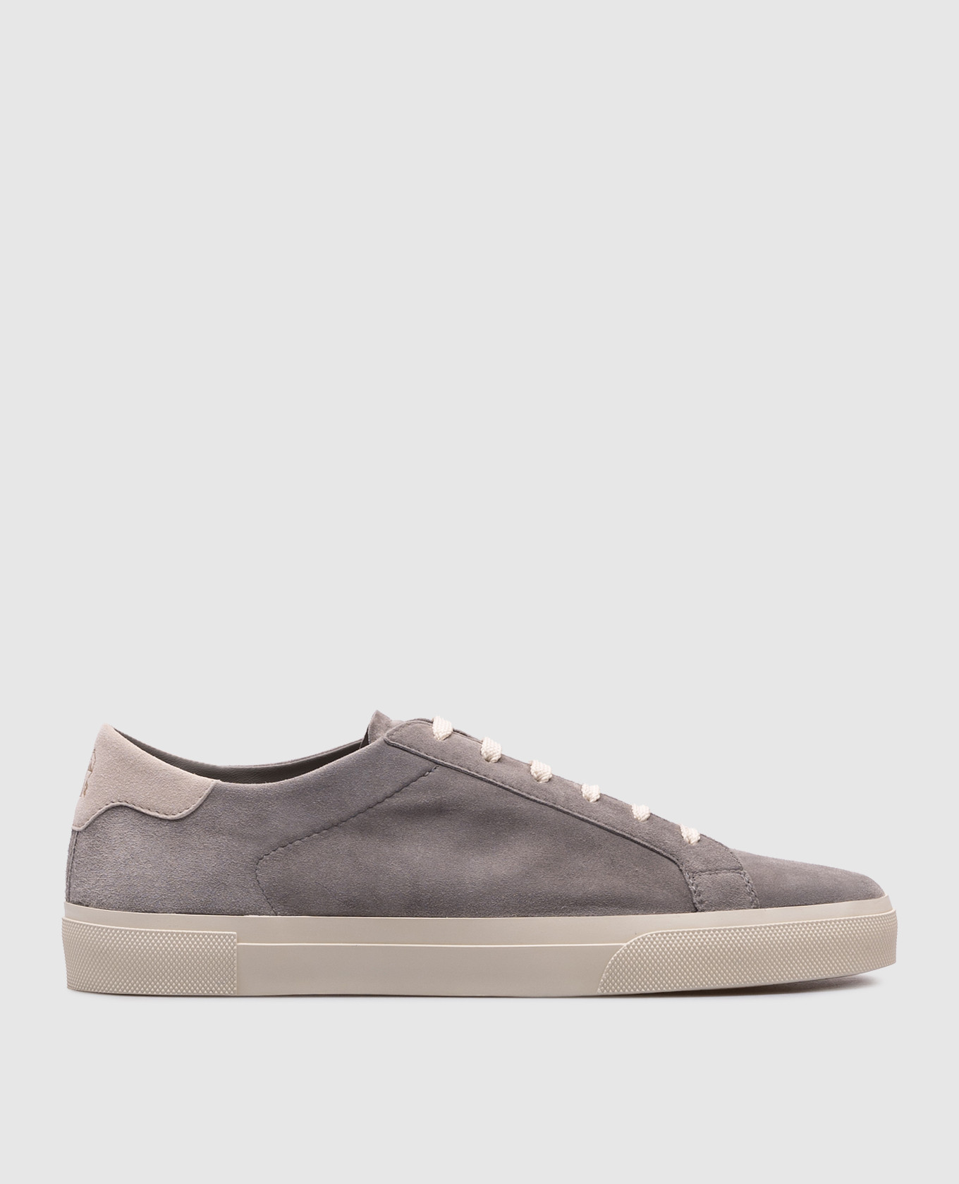 Grey suede sneakers with logo Brunello Cucinelli