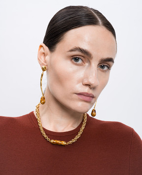 House of Fou Waka Amber Earrings WAKALONGWITHDROPS