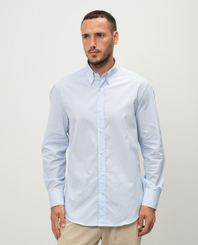 Brunello Cucinelli Blue striped shirt MF6981716