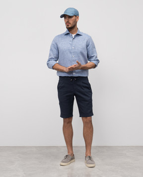Enrico Mandelli Blue linen shirt TAILOR5701