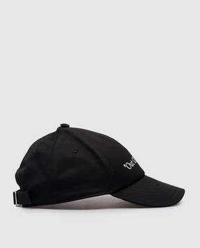 Off-White Out Of Office black cap with contrasting embroidery OMLB069F24FAB009