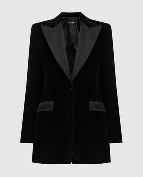 Dolce&Gabbana Black velvet jacket with silk F29YLTFUVG7