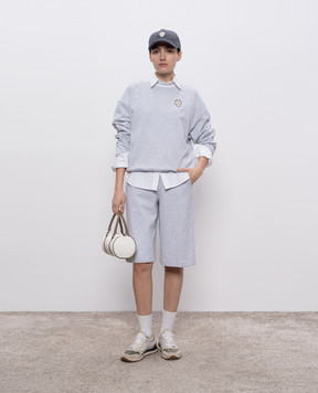 Brunello Cucinelli Grey melange sweatshirt with emblem MN05NVD320