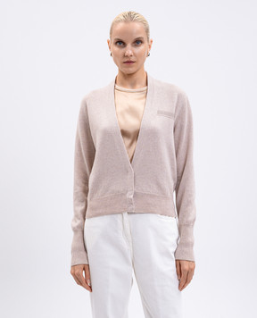 Peserico Beige cardigan made of wool, silk and cashmere A99365F129283A