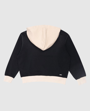 AMIRI Children's black hoodie with logo print AKJYHD1003