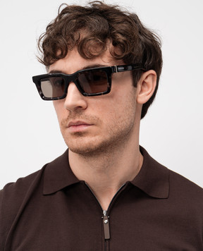Alexander McQueen Black tortoiseshell sunglasses 821707J0749
