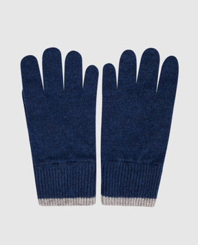 Brunello Cucinelli Children's blue cashmere gloves B22M90100B