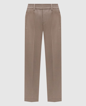 Brunello Cucinelli Khaki pants with monil chain MA126P8416