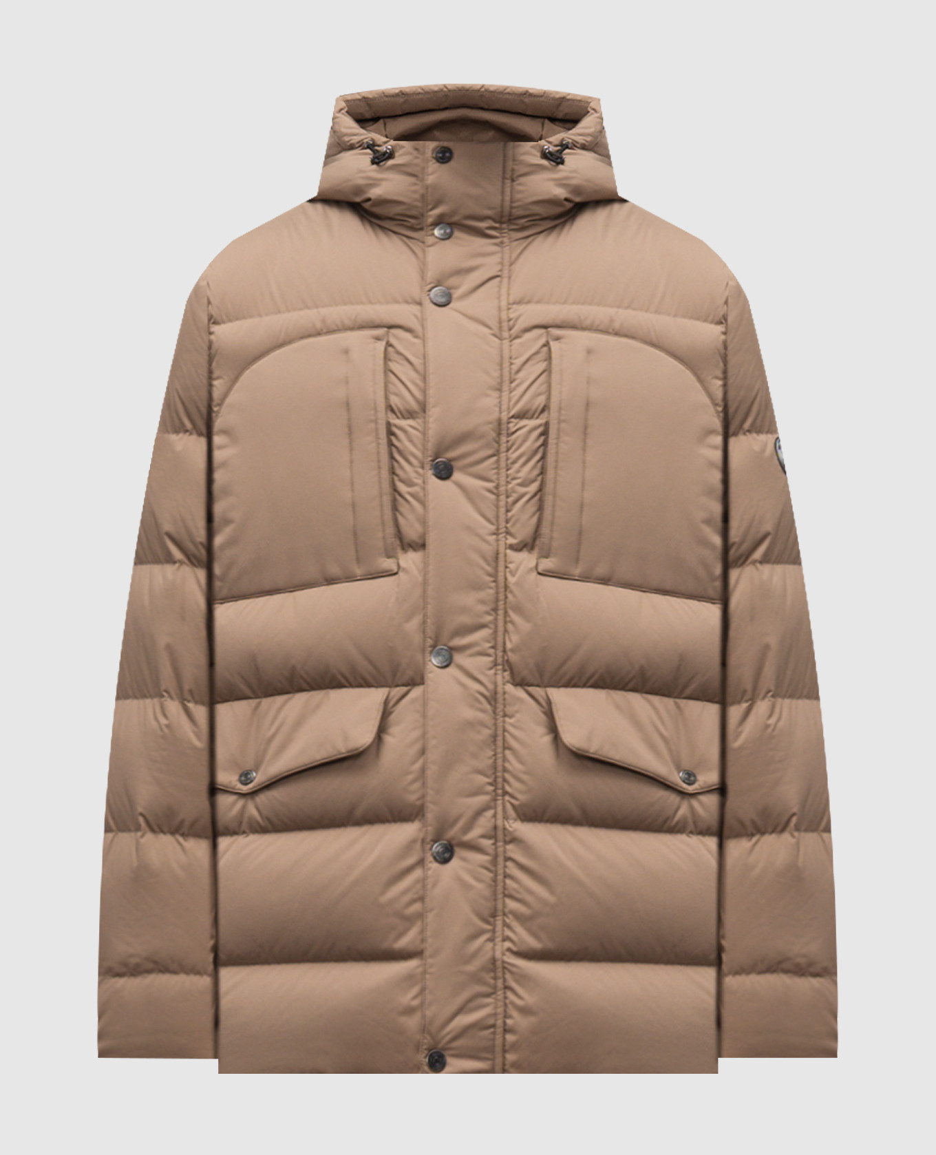 

Brown down jacket with textured logo Stefano Ricci