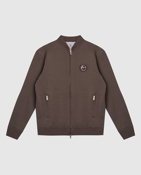 Brunello Cucinelli Children's brown sports jacket with patch BW863E194C