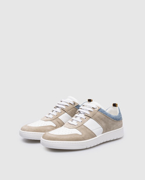 MooRER BANKSY beige sneakers with embossed logo BANKSYP5E