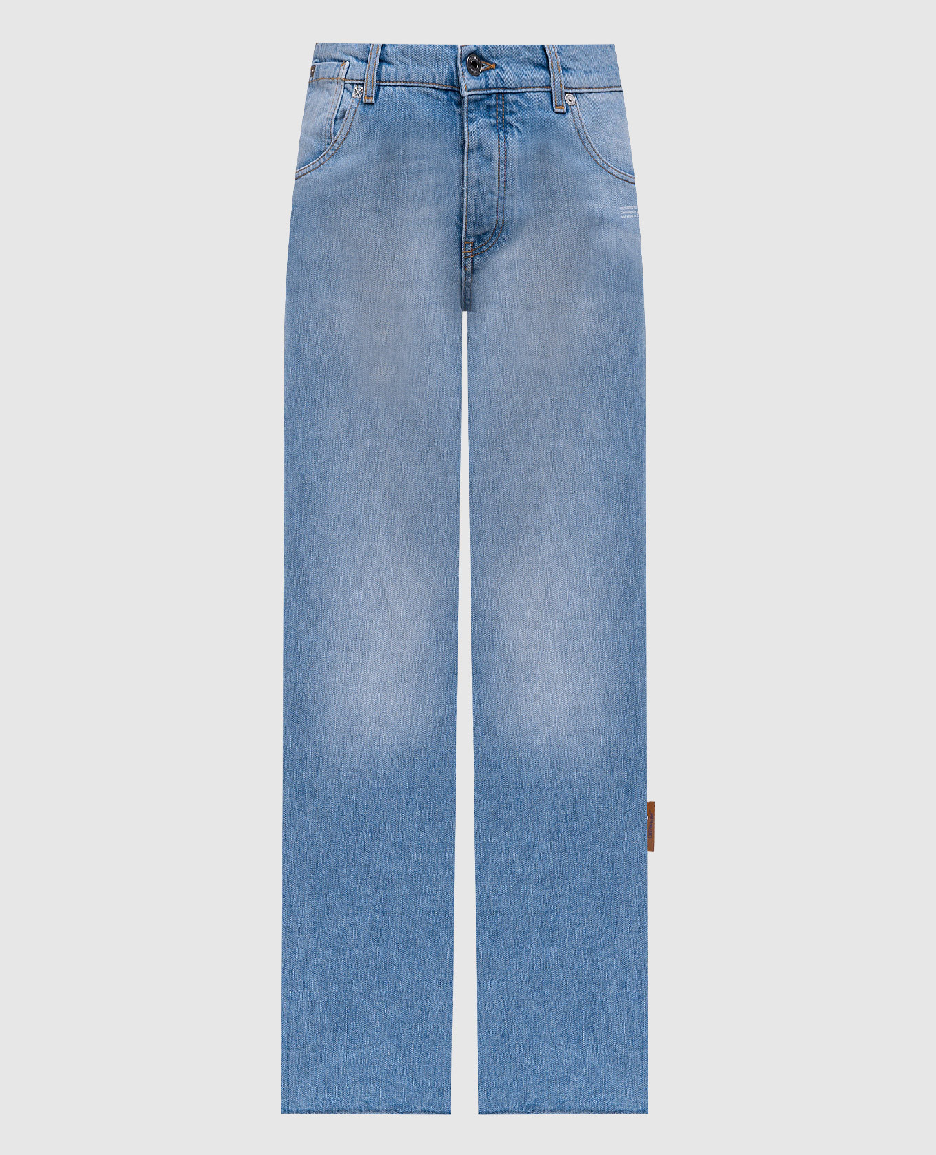 Blue flared jeans with logo patch Off-White