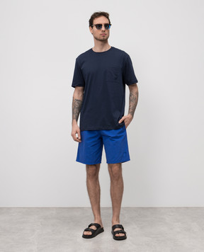 Vilebrequin Blue T-shirt with logo emblem TTNU0P00