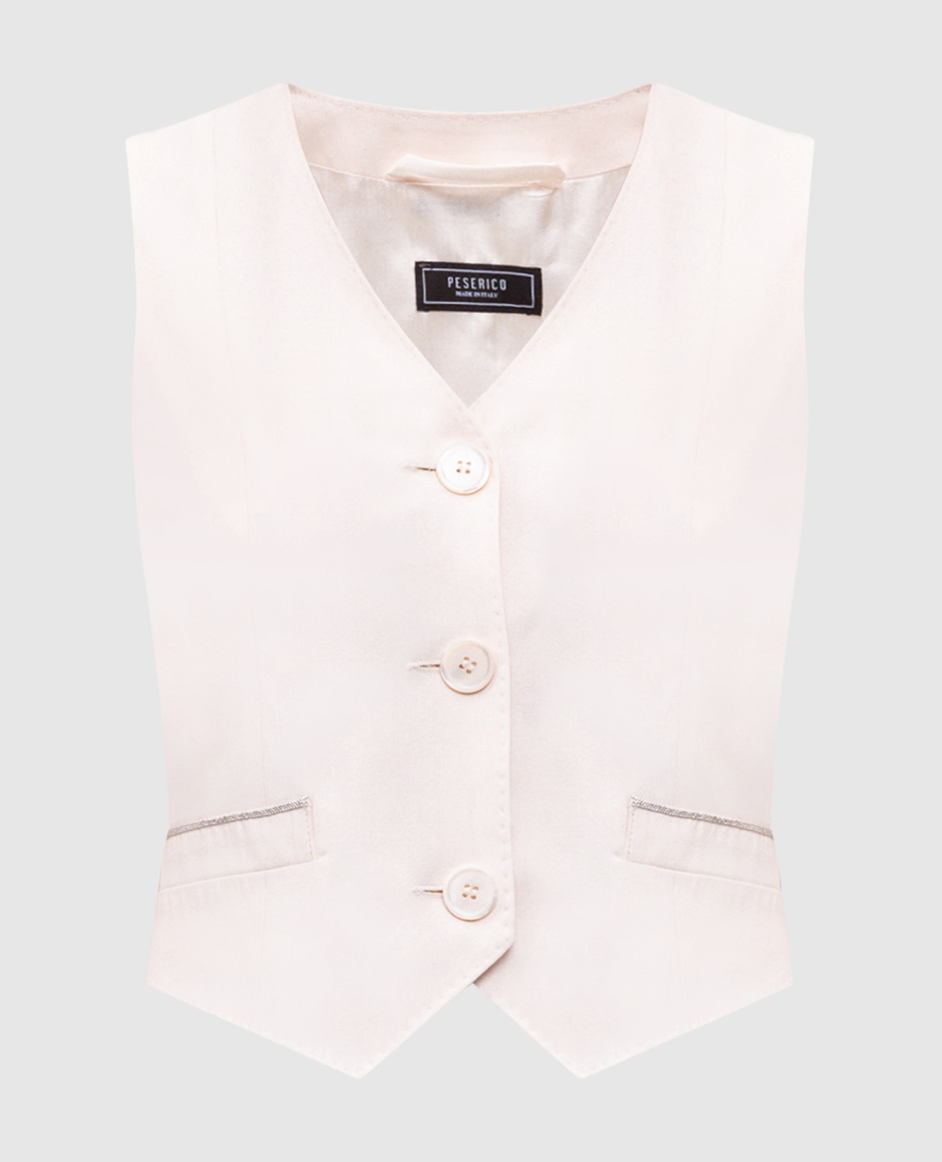 

Beige wool vest with monil chain Peserico