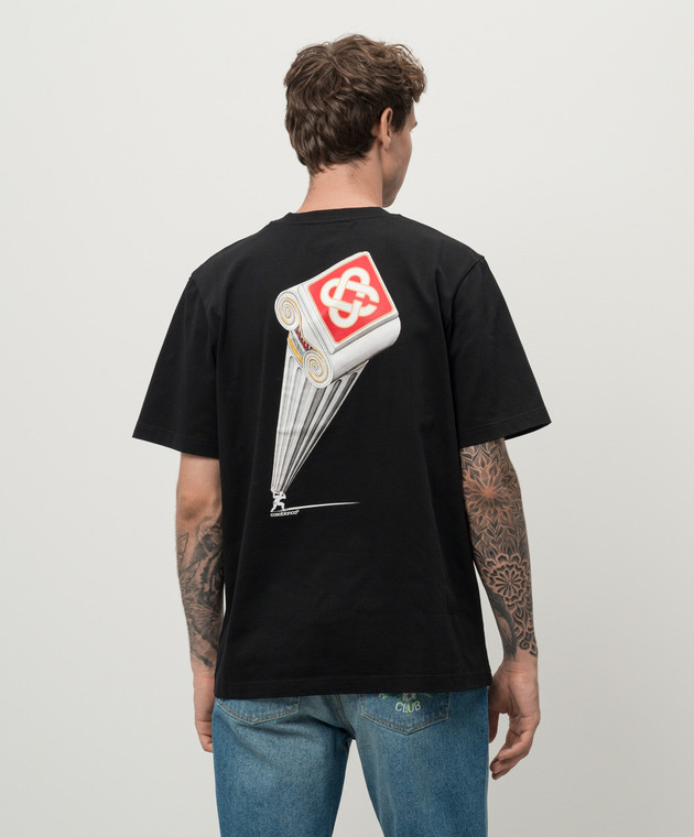 Tシャツ・カットソー CASABLANCA Men T-shirt Black UMS25JTS0 01 The Four Elements T-Shirt | Casablanca Paris