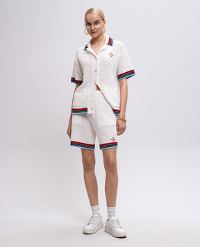 Casablanca White shorts with logo patch WS25KW106401