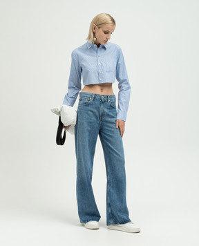 Coperni Blue short striped blouse COPCH27326