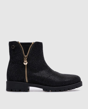 Philipp Plein Children's black suede shoes with crystals GSE00013134