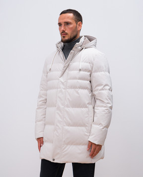Stefano Ricci Gray down jacket with logo stitching MDJ4300120PL001Q
