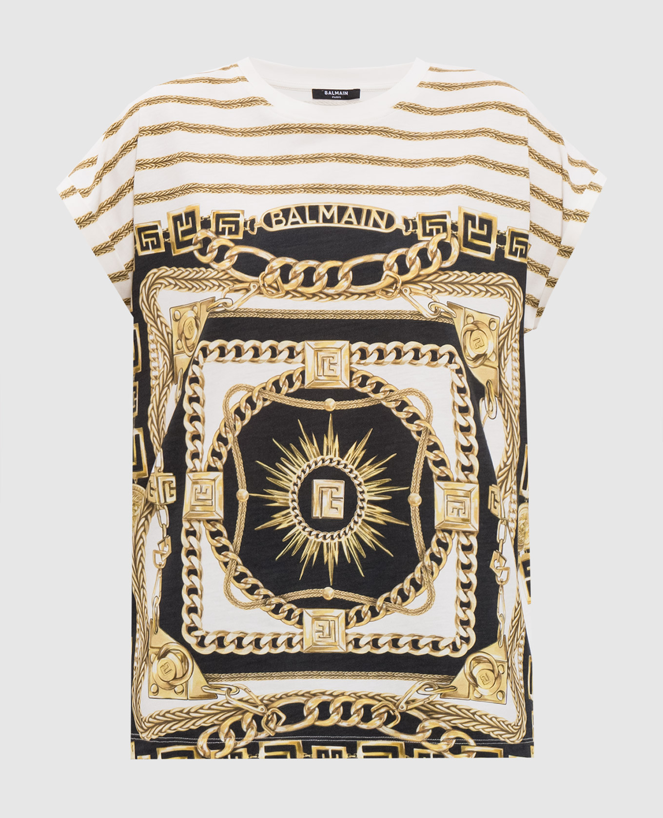 

White T-shirt with Balmain Chain print Balmain