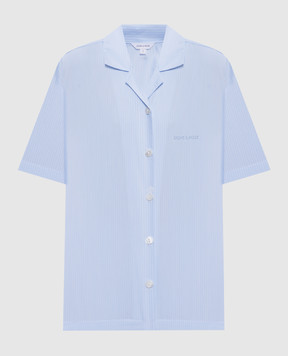 Dore & Rose Blue striped pajama shirt with logo SHORSLEEVESTRIPEDPJTOP
