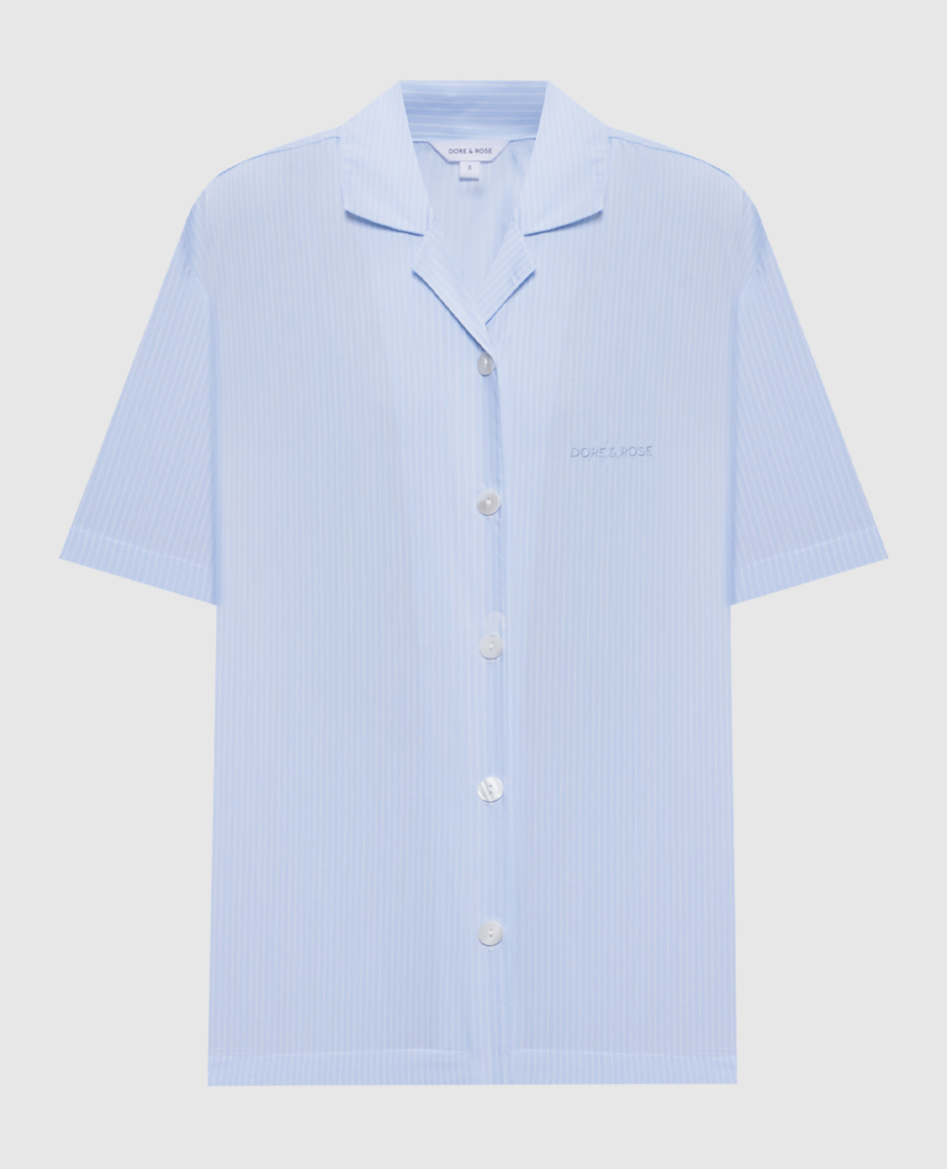 Blue striped pajama shirt with logo Dore & Rose