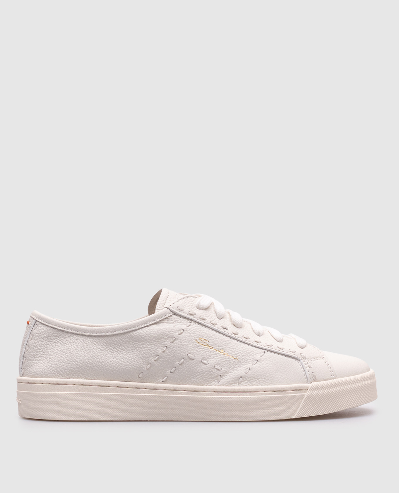 

White leather sneakers with logo Santoni