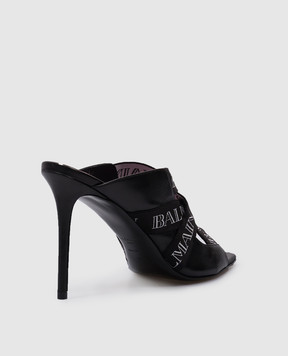 Balmain Black combo mules with logo CN0UR003LNEL