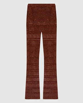 Twinset Brown flared pants with lurex 251TT3196