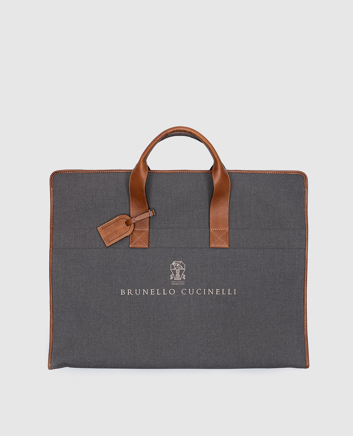 

Gray trunk with leather inserts Brunello Cucinelli, Grey