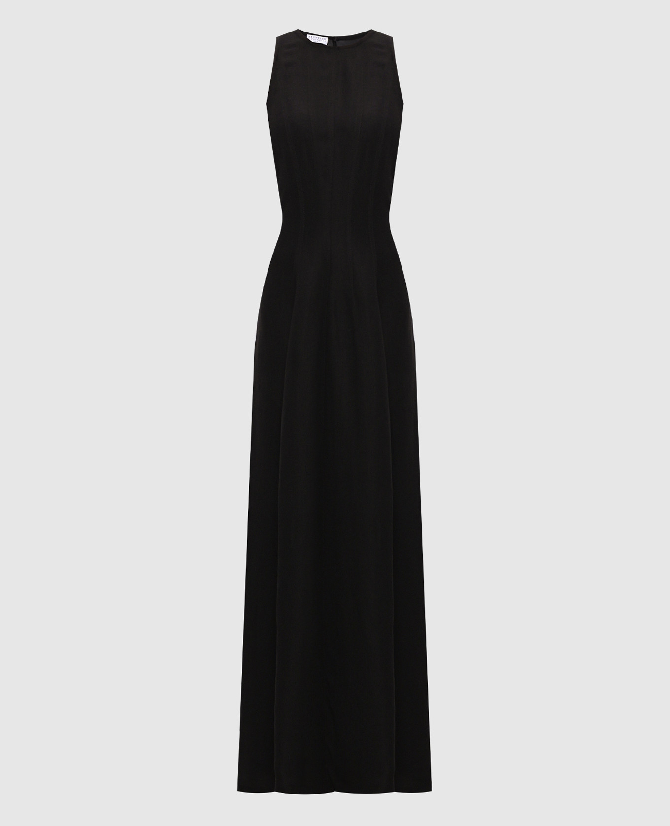 

Black Fluid dress with linen Brunello Cucinelli