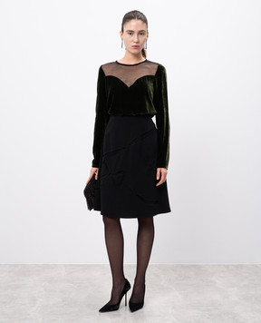 Lanvin Green velvet blouse RWTO60102393