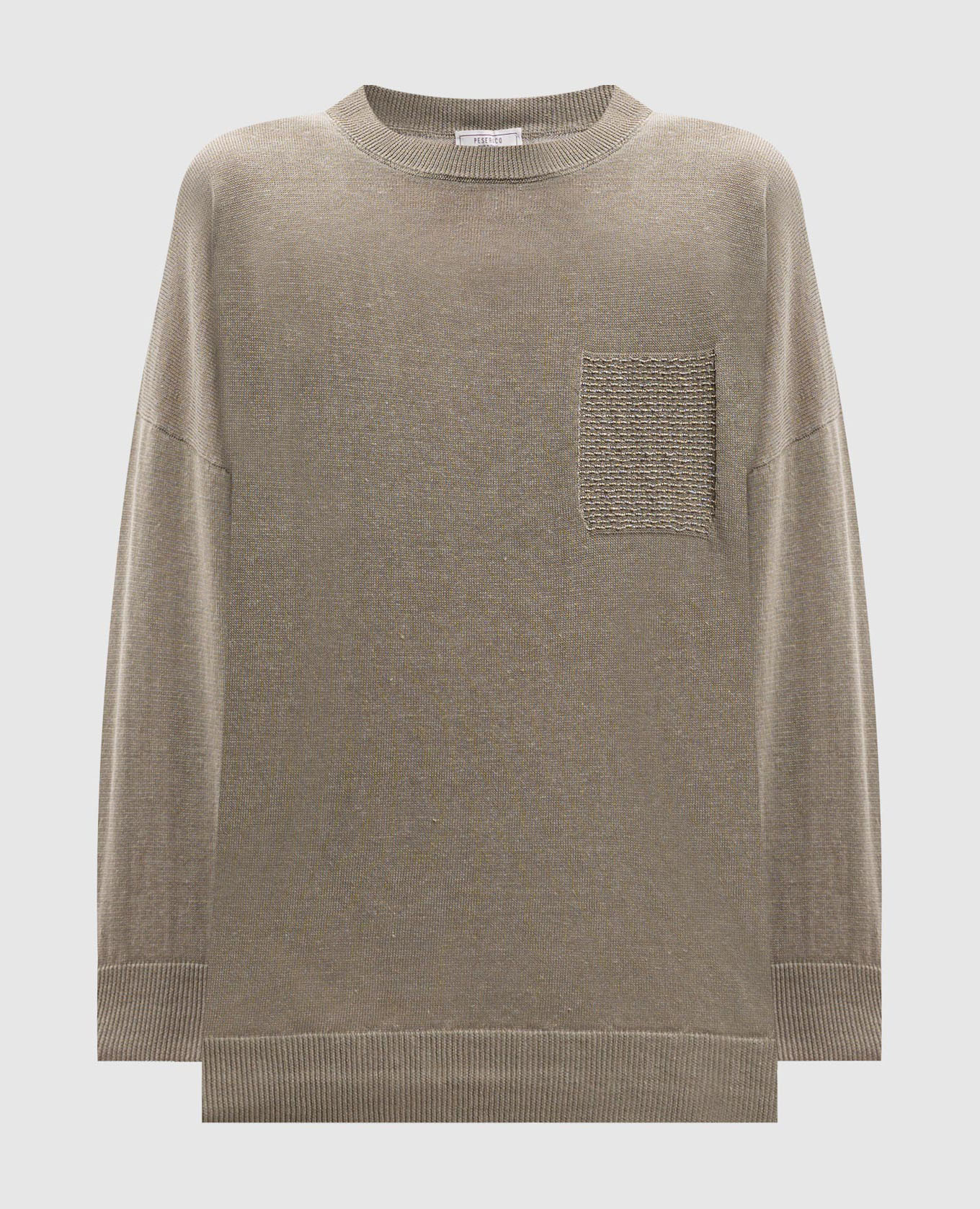 

Green linen jumper with monil chain Peserico
