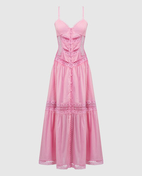 Charo Ruiz Pink Tiana shirt dress with lace 241642
