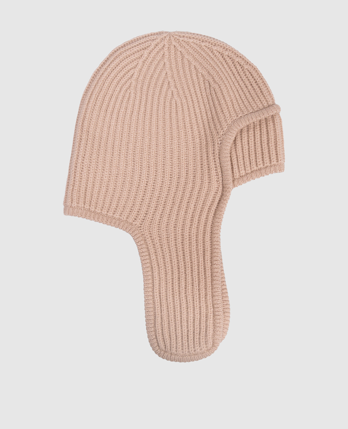 Beige cashmere earflap hat Allude