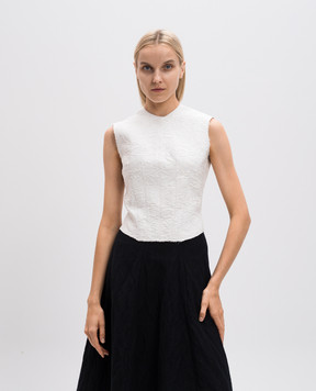 Marc Le Bihan White top in a woven pattern 26267