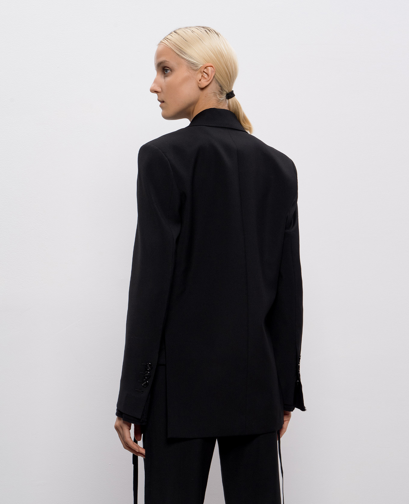 Elin black double-breasted wool jacket Ann Demeulemeester 4