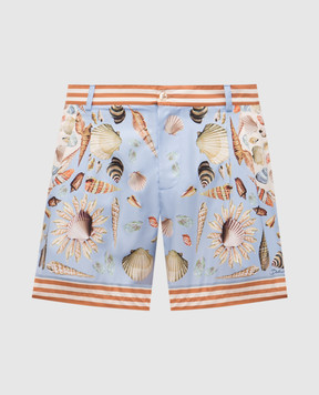 Dolce&Gabbana Blue printed swim shorts M4E68TFIM69