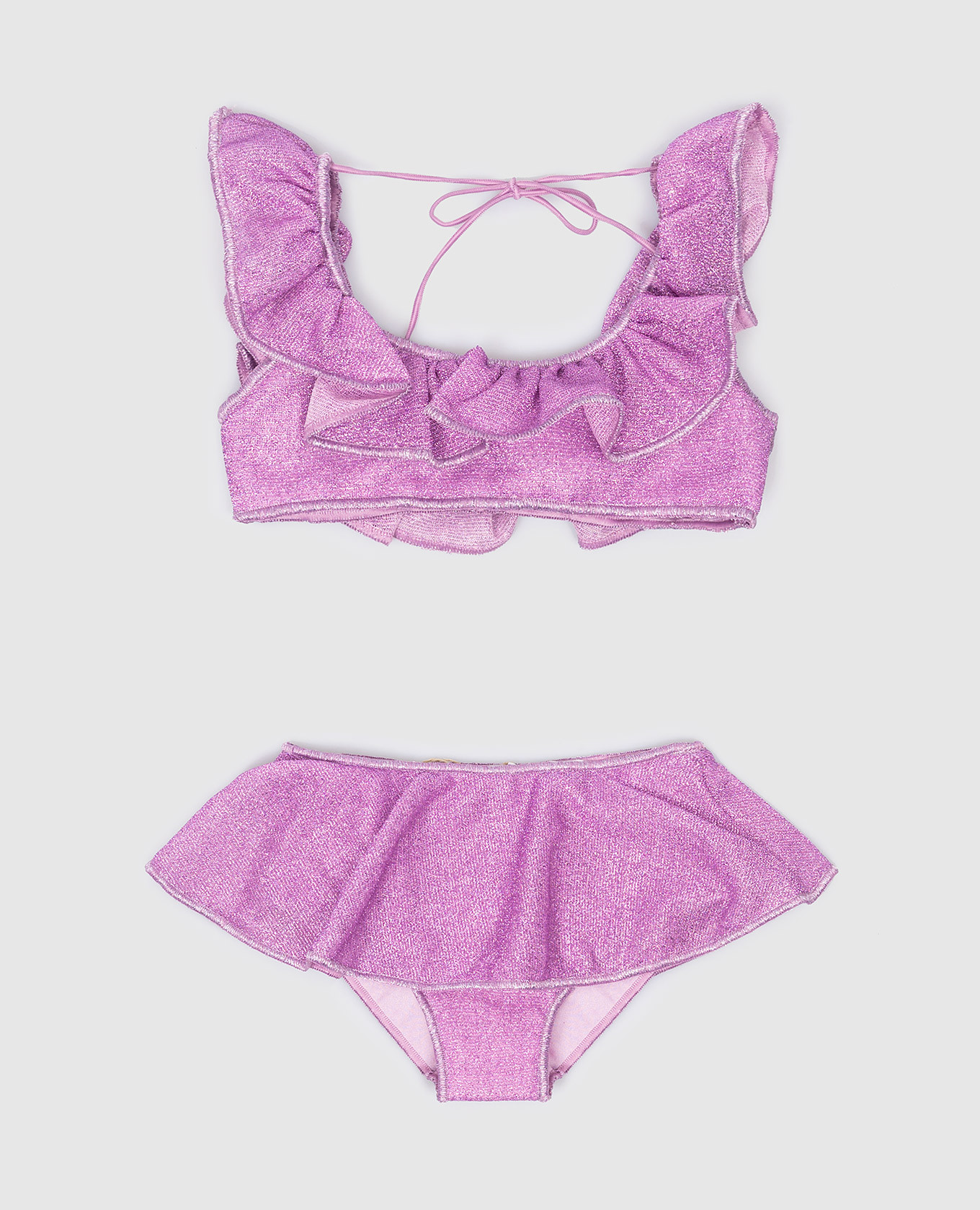 Children's purple swimsuit osemini lumiere two piece voile with lurex oseree