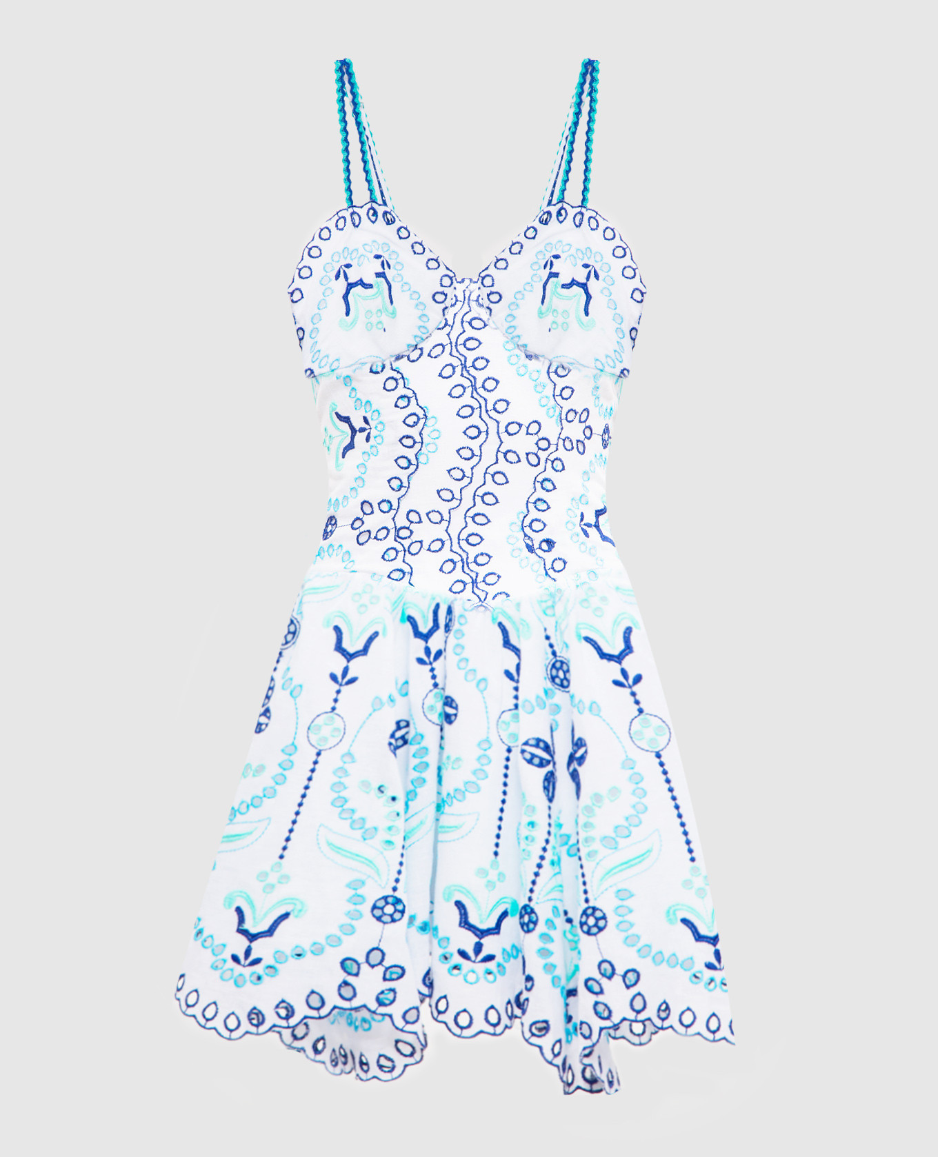 

White linen Marine coat with broderie embroidery Charo Ruiz