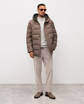 Be Florence Brown down jacket with logo BE24M2