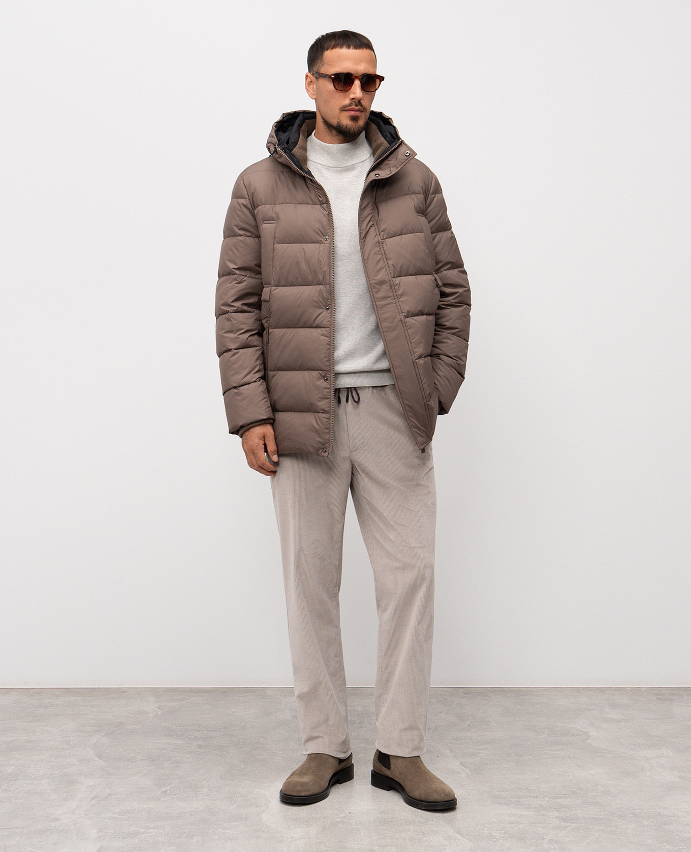 Brown down jacket with logo Be Florence 2